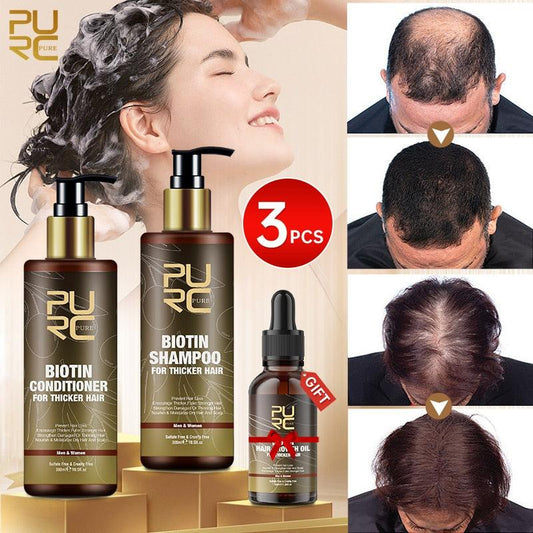 PURC Biotin Anti Hair Loss Oil Shampoo & Conditioner - DeepBeautyWellness Ltd